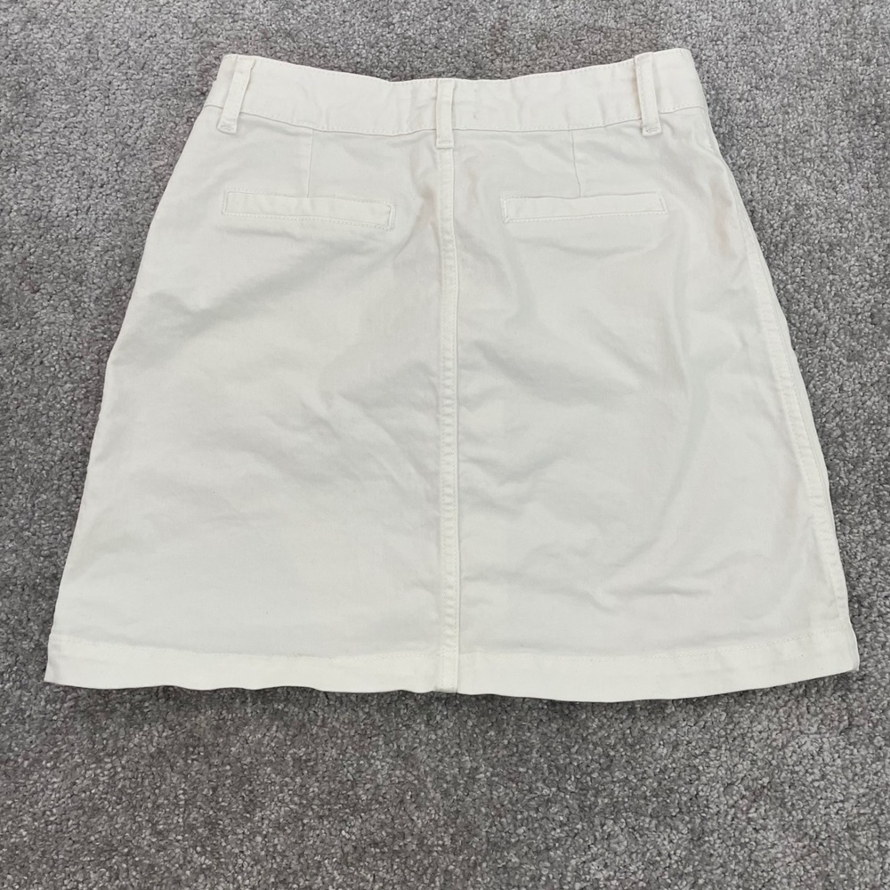 Marine Layer Skirt Womens 4 Mini A Line Button White Cotton - Picture 6 of 9